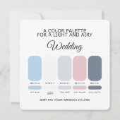 Invitation Palette de couleurs de mariage bleu clair pour mar (Dos)