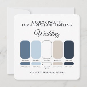 Invitation Palette de couleurs de mariage bleu pour des maria