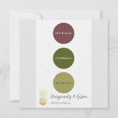 Invitation Palette de couleurs de mariage bordeaux et vert (Devant)