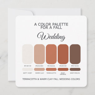 Invitation Palette de couleurs de mariage d'automne 2026 Cart