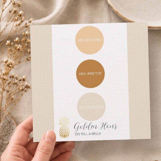 Invitation Palette de couleurs de mariage de l'heure dorée