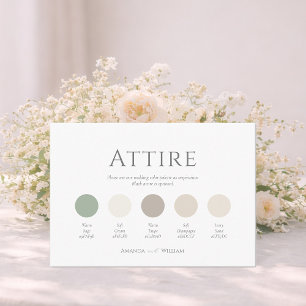 Invitation Palette de couleurs de mariage minimaliste vert sa