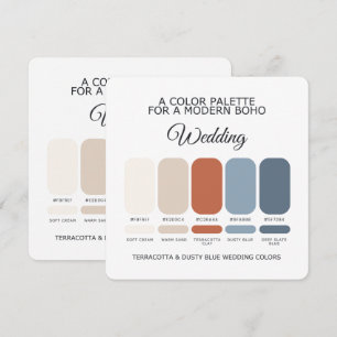Invitation Palette de couleurs de mariage Terracotta Dusty Bl