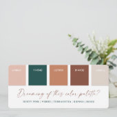 Invitation Palette de couleurs de mariage Terracotta et rose  (Debout devant)