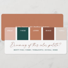 Palette de couleurs de mariage Terracotta et rose