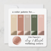 Invitation Palette de couleurs de mariage Terre cuite et rose (Devant)