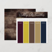 Invitation Palette de couleurs de mariage Tournesol rustique  (Devant / Derrière)