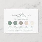 Invitation Palette de couleurs de tenue de mariage Deep Sage (Devant)
