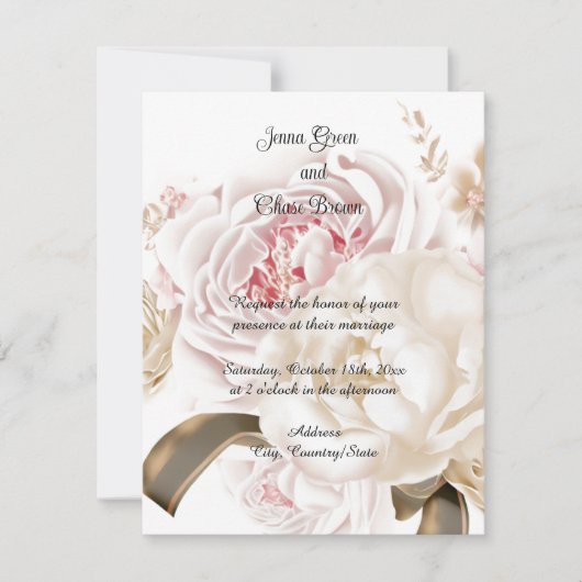 Invitation Palette de couleurs douces roses (Devant)