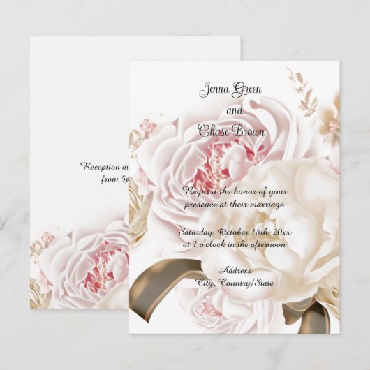 Invitation Palette de couleurs douces roses (Devant / Derrière)