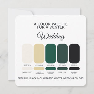 Invitation Palette de couleurs pour un mariage d'hiver 2026 C