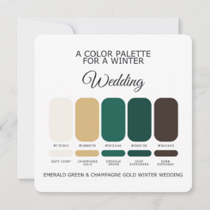 Invitation Palette de couleurs pour un mariage d'hiver 2026 C