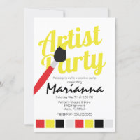 Palette de fête d'artiste Anniversaire Jaune Rouge