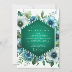Invitation Palette de mariage sarcelle émeraude