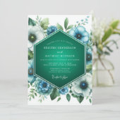 Invitation Palette de mariage sarcelle émeraude (Debout devant)