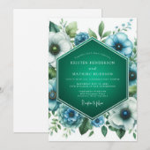Invitation Palette de mariage sarcelle émeraude (Devant / Derrière)