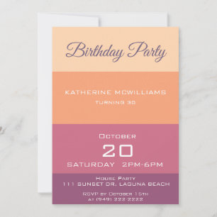 Invitation Palette de récolte de fête d'anniversaire
