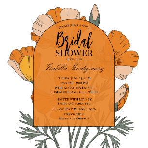 Invitation Palette Orange Chic Poppy Floral Mariage