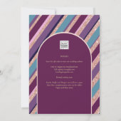 Invitation Palette Plum violet Rose Mariage or (Dos)