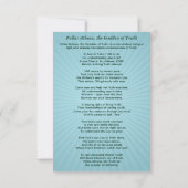 Invitation Pallas Athena, déesse de la vérité (Dos)