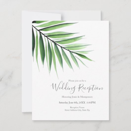 Invitation Palm Aquarelle (Devant)