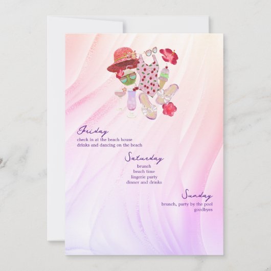 Invitation Palm Beach Destination Week-end Bachelorette Party (Dos)