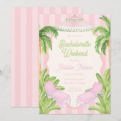 Invitation Palm Beach Pool Loungers Bachelorette Weekend (Devant / Derrière)