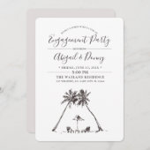 Invitation Palm Breeze | Beach Engagement Party (Devant / Derrière)