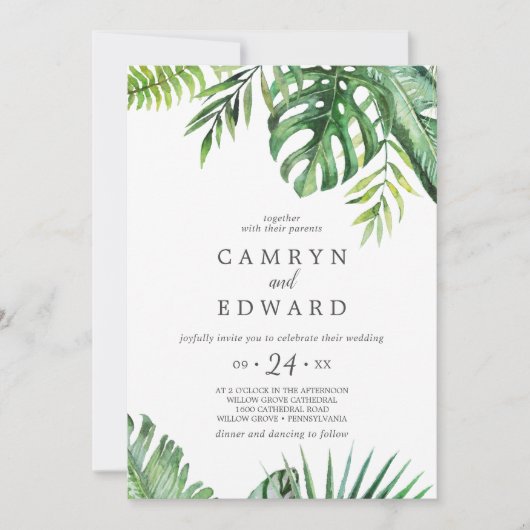 Invitation Palm casual (Devant)