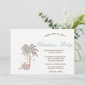 Invitation Palm Christmas Tree Fête de Noël (Debout devant)