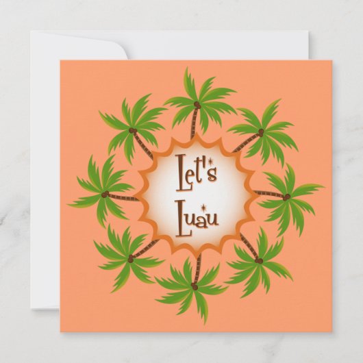 Invitation Palm Circle Luau (Devant)