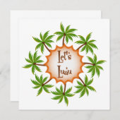 Invitation Palm Circle Luau (Devant / Derrière)