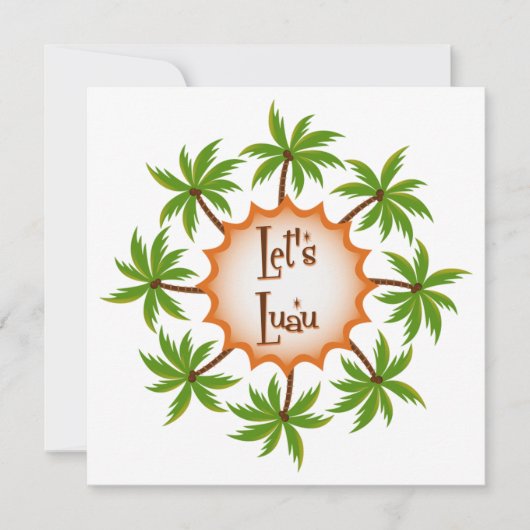 Invitation Palm Circle Luau (Devant)