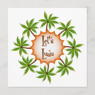 Invitation Palm Circle Luau