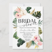 Invitation Palm Feuille Hibiscus Fête des mariées florale tro (Devant)