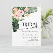 Invitation Palm Feuille Hibiscus Tropical Floral Bridal Brunc (Debout devant)