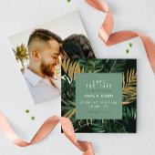 Invitation Palm feuille moderne tropicale vert Enregistrer la