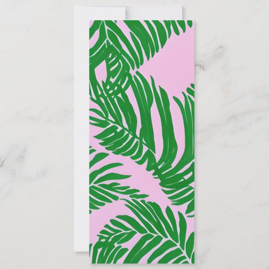 Invitation Palm Feuille rose et vert Générique fête d'anniver (Dos)
