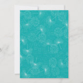 Invitation Palm Feuille Seashell Rose Blue Beach Mariage (Dos)