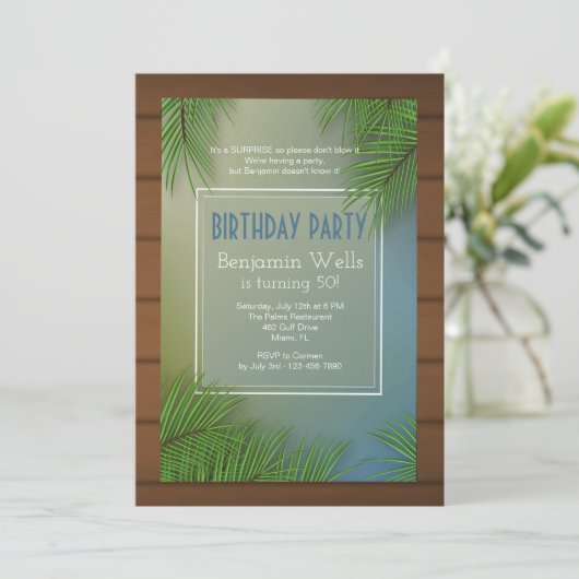 Invitation Palm Fronds (Debout devant)