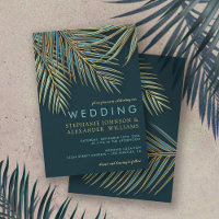 Palm Gold Turquoise Plage tropicale Mariage