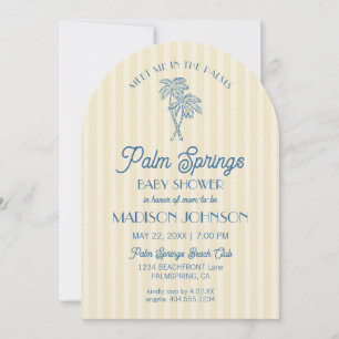 Invitation Palm jaune Spring Pastel Beach Cabana Baby shower