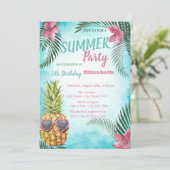 Invitation Palm Leaf, Cool Anniversaire de l'ananas (Debout devant)