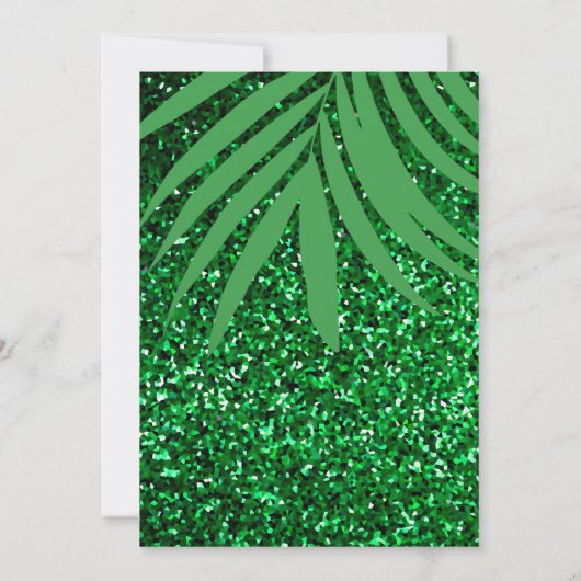 Invitation Palm Leaf Emerald Green Parties scintillant Mariag (Dos)