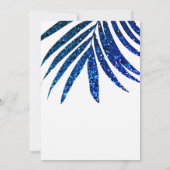 Invitation Palm Leaf Parties scintillant bleue marine Mariage (Dos)