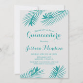Invitation Palm Leaf verdure Quinceañera Sweet 16 (Devant)