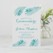 Invitation Palm Leaf verdure Quinceañera Sweet 16 (Debout devant)