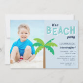 Invitation Palm Pop | Plage Anniversaire Fête Photo Invitatio (Devant)