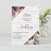 Invitation *~* Palm RSVP QR AR21 Mariage photo tropical (Debout devant)