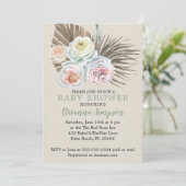 Invitation Palm séché Boho moderne Baby shower floral neutre (Debout devant)